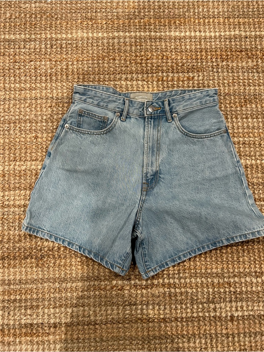 Everlane Light Blue High-Rise Jean Shorts